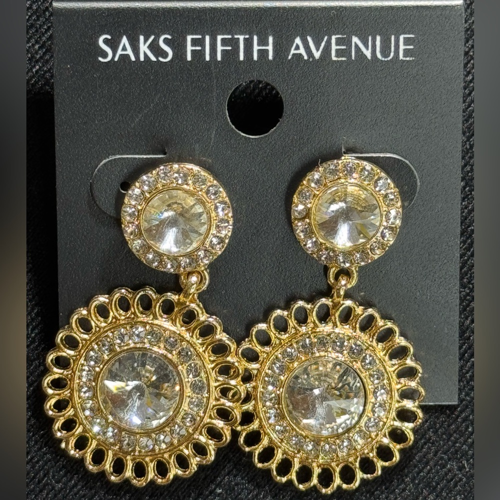 Bold Crystal Gold Statement Earrings Saks Fifth Avenue